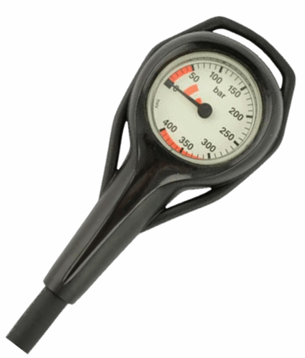 Manometer Mini 400 Bar Ø 45 mm rubber slang