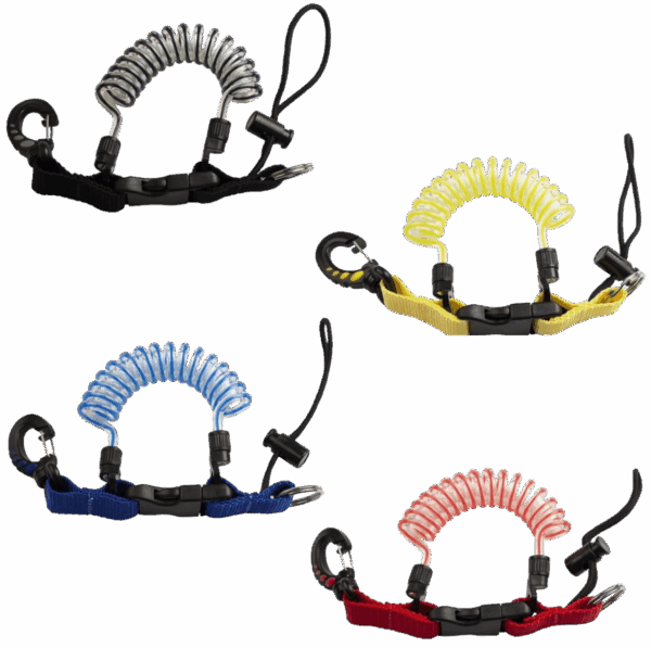 Spiraalkoord plastic met snapclip Transparant